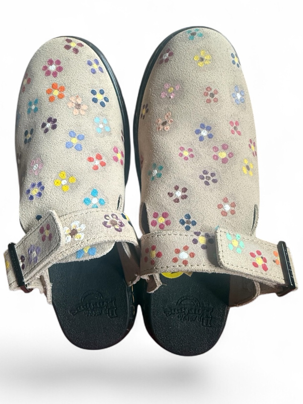Custom Hand-Painted Dr. Martens Carlson Clogs Floral Sz 9 - Picture 6 of 17